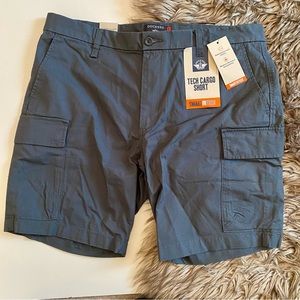 New DOCKERS Men’s Slate Blue Gray Tech Cargo Shorts | 36 Straight Fit
